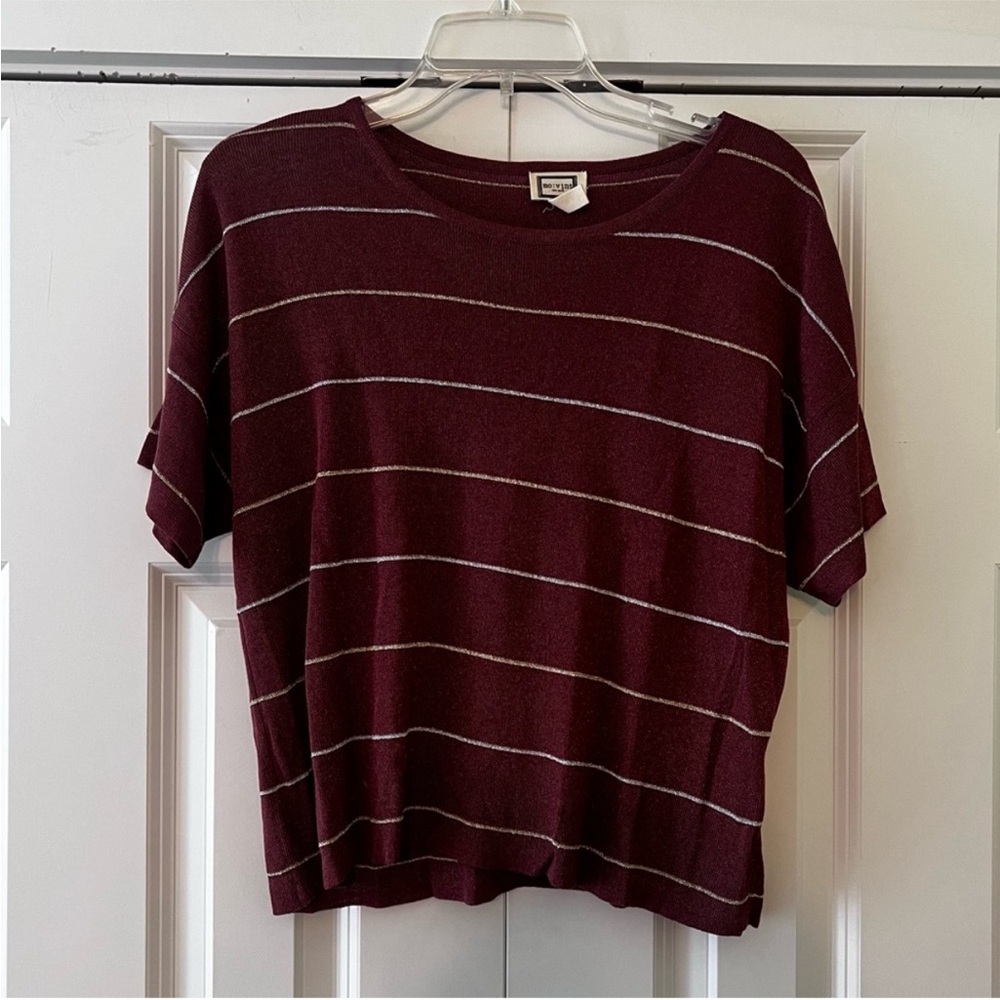 ⭐️ Burnt Red and Silver Boxy Relaxed Short Sleeve Tee